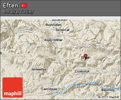 Shaded Relief 3D Map of Eften