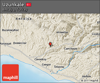 Shaded Relief 3D Map of Uzunkale