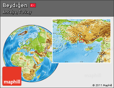 Physical Location Map of Beydiğen