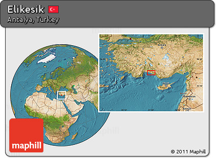 Satellite Location Map of Elikesik