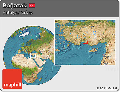 Satellite Location Map of Boğazak