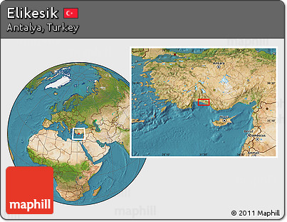 Satellite Location Map of Elikesik