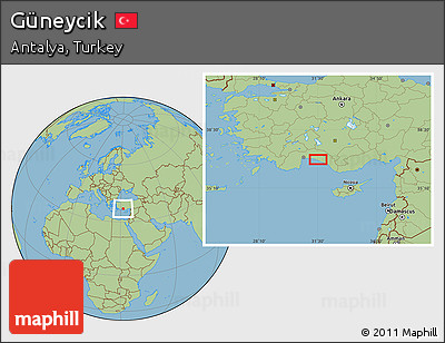 Savanna Style Location Map of Güneycik