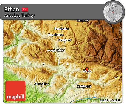 Physical Map of Eften
