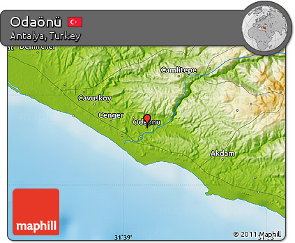 Physical Map of Odaönü