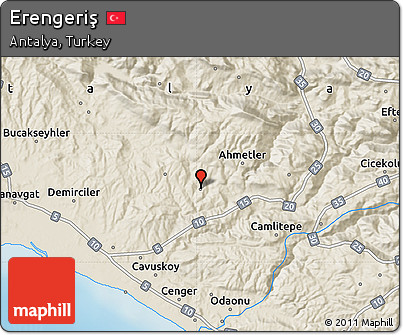 Shaded Relief Map of Erengeriş