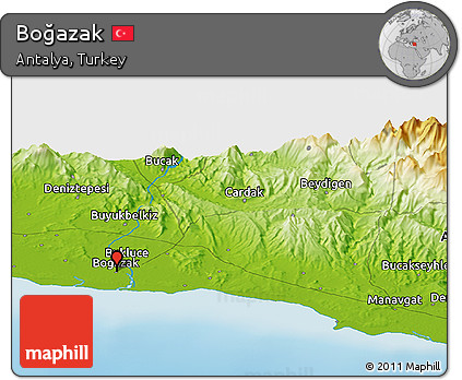 Physical Panoramic Map of Boğazak