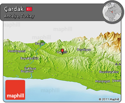 Physical Panoramic Map of Çardak