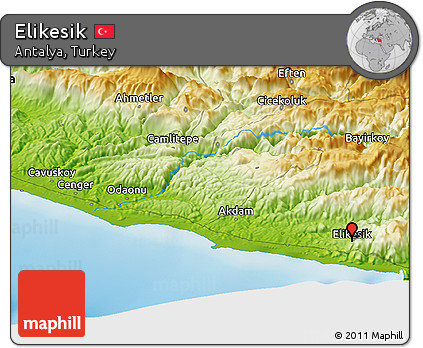 Physical Panoramic Map of Elikesik