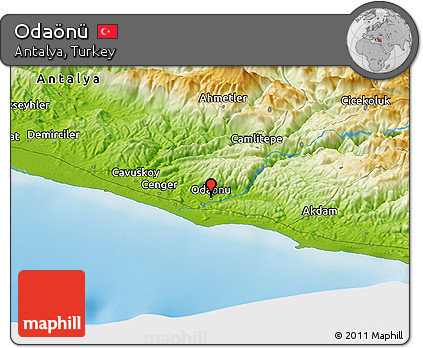 Physical Panoramic Map of Odaönü