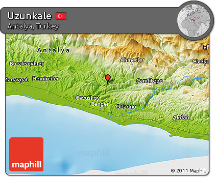 Physical Panoramic Map of Uzunkale