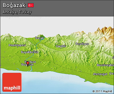 Physical Panoramic Map of Boğazak