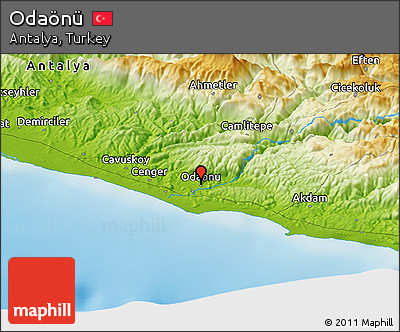 Physical Panoramic Map of Odaönü