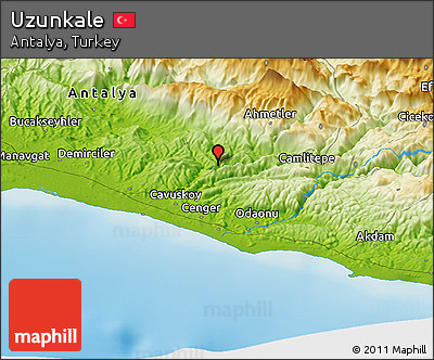 Physical Panoramic Map of Uzunkale