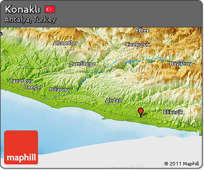 Physical Panoramic Map of Konaklı