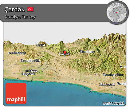 Satellite Panoramic Map of Çardak