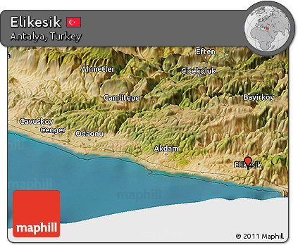 Satellite Panoramic Map of Elikesik