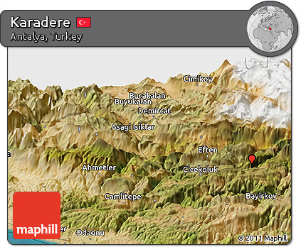 Satellite Panoramic Map of Karadere