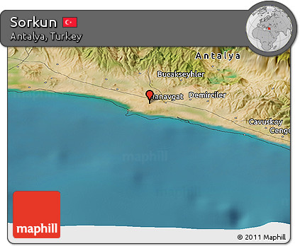 Satellite Panoramic Map of Sorkun