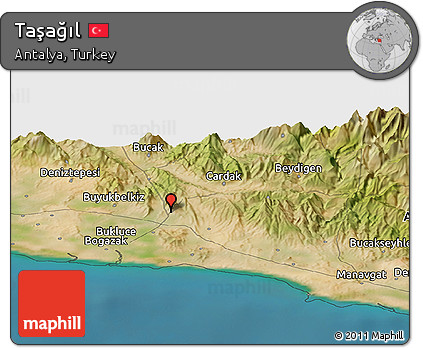 Satellite Panoramic Map of Taşağıl