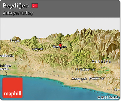 Satellite Panoramic Map of Beydiğen