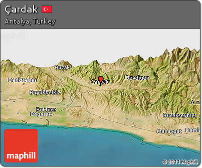 Satellite Panoramic Map of Çardak