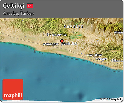 Satellite Panoramic Map of Çeltikçi