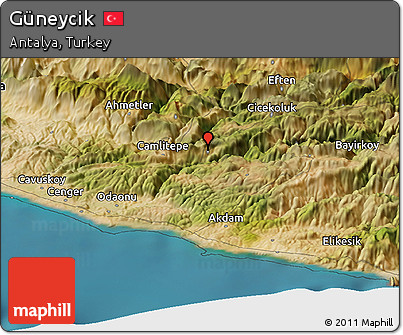 Satellite Panoramic Map of Güneycik
