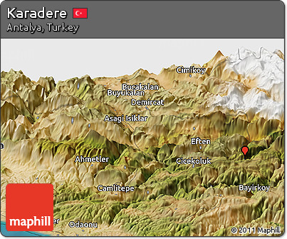 Satellite Panoramic Map of Karadere