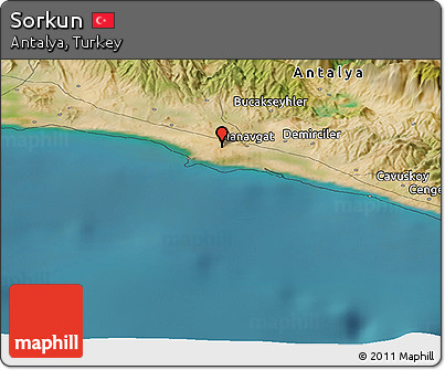 Satellite Panoramic Map of Sorkun