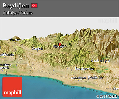 Satellite Panoramic Map of Beydiğen