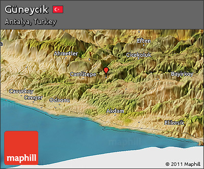 Satellite Panoramic Map of Güneycik