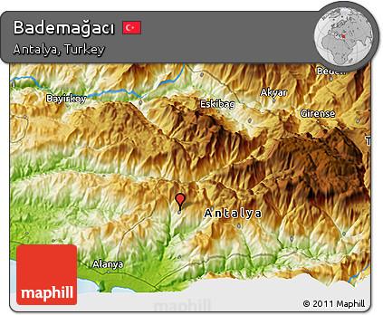 Physical 3D Map of Bademağacı