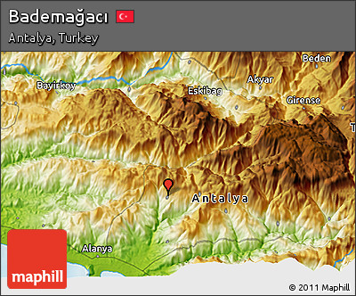 Physical 3D Map of Bademağacı