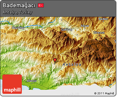 Physical 3D Map of Bademağacı