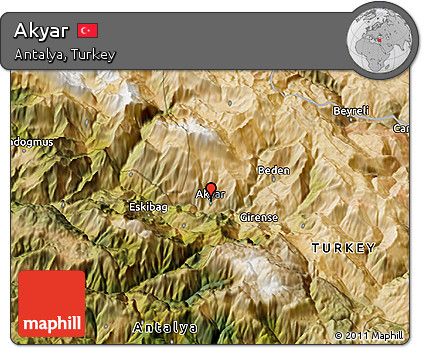 Satellite 3D Map of Akyar