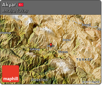 Satellite 3D Map of Akyar