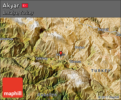 Satellite 3D Map of Akyar