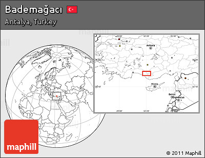 Blank Location Map of Bademağacı