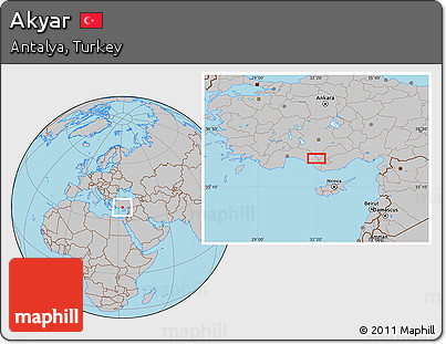Gray Location Map of Akyar
