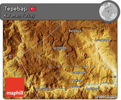 Physical Map of Tepebaşı