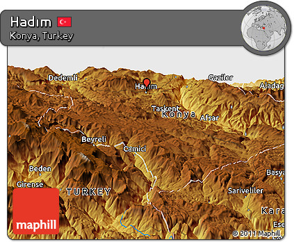 Physical Panoramic Map of Hadım