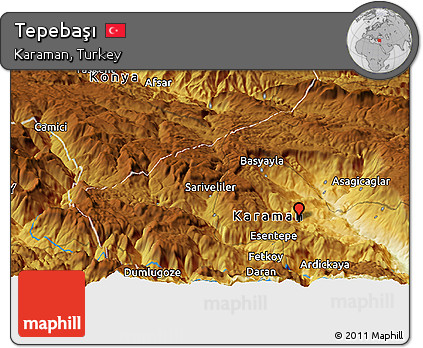 Physical Panoramic Map of Tepebaşı