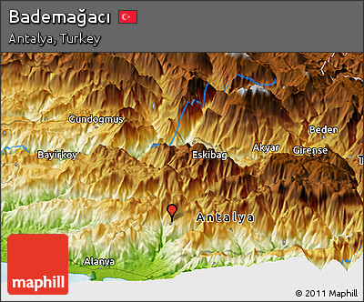 Physical Panoramic Map of Bademağacı