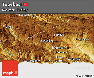Physical Panoramic Map of Tepebaşı