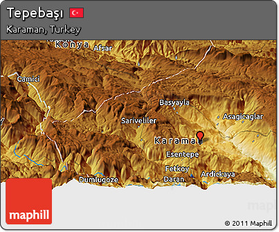 Physical Panoramic Map of Tepebaşı