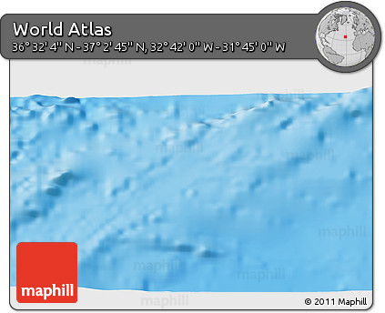 Physical 3D Map of the Area around 36° 47' 25" N, 32° 13' 30" W
