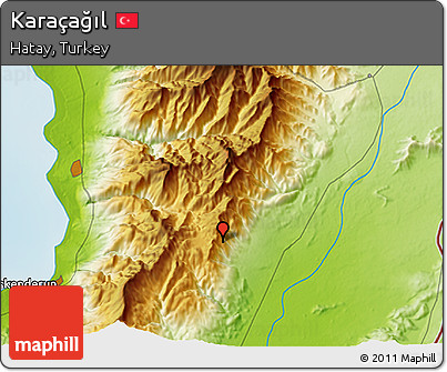 Physical 3D Map of Karaçağıl