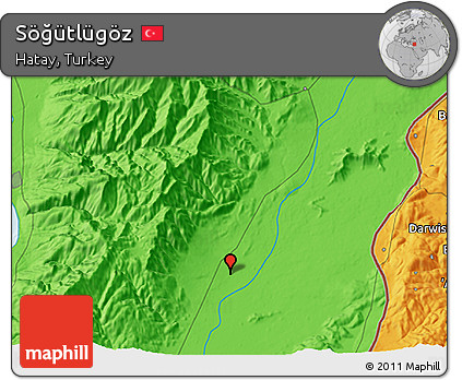 Political 3D Map of Söğütlügöz