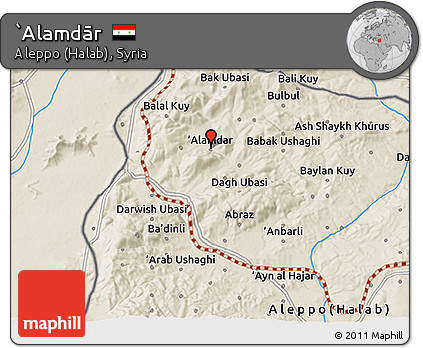 Shaded Relief 3D Map of `Alamdār